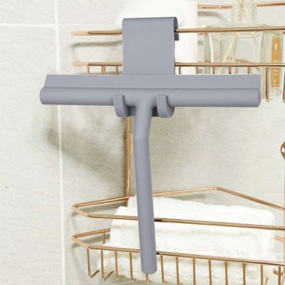 Silicone Bathroom Shower Squeegee With Hook For Shower Doors Kitchen Glass Mirror Restaurant Cleaner Brush Tool Wiper